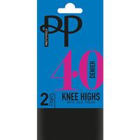 Pretty Polly 40 Denier Knee Highs With Silk Finish (2PP)