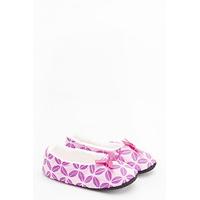 Printed Faux Fur Lined Slippers