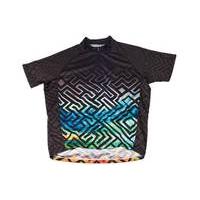 primal apparel labrynth short sleeve jersey blacklight blue xl