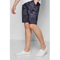 print chino shorts navy