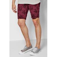 print chino shorts burgundy