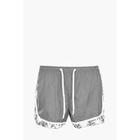 print panel swim shorts grey