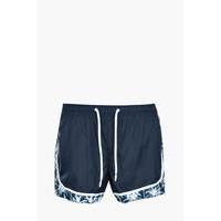 Print Panel Swim Shorts - navy