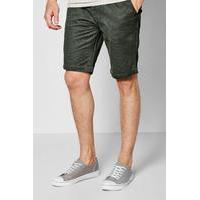 Print Chino Shorts - khaki