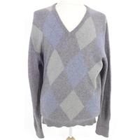 Pringle Size L High Quality Soft and Luxurious Pure Cashmere Grey, Green And Blue Jumper