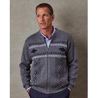 Premier Man Jacquard Zipper Cardigan