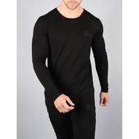 pro fit black long sleeved gym top triple black small