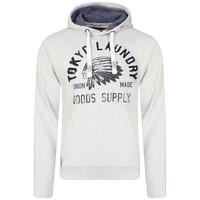 printed pullover hoodie in oatgrey marl tokyo laundry