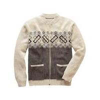 Premier Man Jacquard Zipper Cardigan