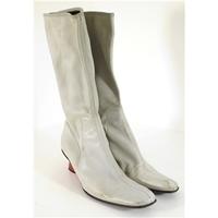 Prada Size 7 Dolphin Grey Leather Boots