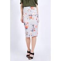 PRETTY PRINTED SCUBA MIDI SKIRT