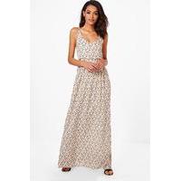 printed maxi dress white