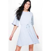 Premium Fabric Skater Dress - grey