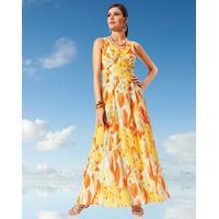 printed maxi dress multi size 08 100 polyester