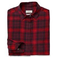 Printed Check Silk Blouse - Amarone Red