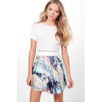 Printed Mini Skirt - blue