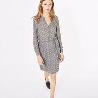 printed shirt dress graphite