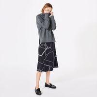 Printed Long Skirt - Black