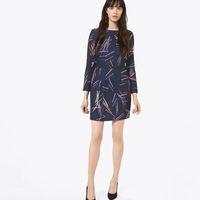 Printed Pencil Dress - Marine