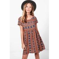 printed smock dress multi