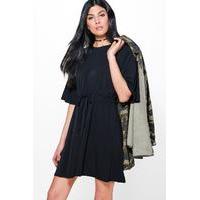 Premium Fabric Skater Dress - black