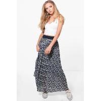 Printed Maxi Skirt - marine