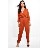 premium collared tailored jumpsuit copper