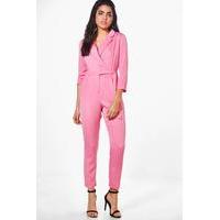 Premium Satin Tailored Jumpsuit - pink