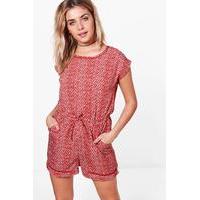 Printed Playsuit - rust