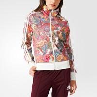 Printed High Neck Zip-Up Sweatshirt