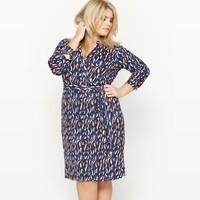 Printed Knit Wrapover Dress