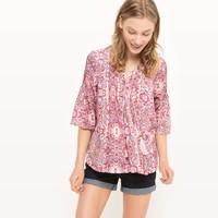 printed blouse with 34 length sleeves