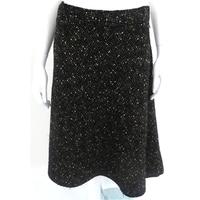 Prada Size 14 Stunning Black Fawn and Rainbow Fleck Woven A Line Skirt