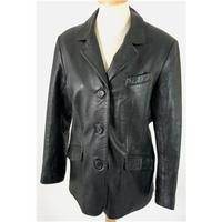 Principles - Size: Small (34 chest) - Raven Black - Casual/Stylish Leather Jacket.