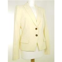 Prada Size UK 12/14 (IT 46) Luxury Ivory Tailored Blazer with Top Stitched Detail