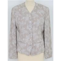 Precis Petite, size 10 beige & white patterned jacket