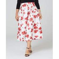 Printed Prom Midi Skirt