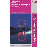 Preston & Blackpool - OS Landranger Active Map Sheet Number 102