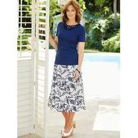 Printed Linen Mix Skirt