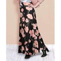 Print Stretch Jersey Maxi Skirt