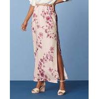 Print Column Maxi Skirt with Side Split