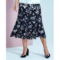 Print Textured Jersey Skirt