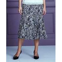 Print Jersey Skirt with Godets L27in