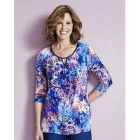 Print Jersey Tunic With Contrast Trim