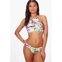 Print Cropped Bikini - multi