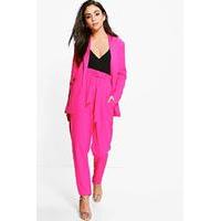 premium paper bag waist belted trouser fuchsia