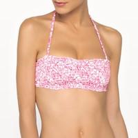 Print Bikini Top with Smocking