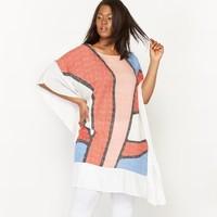 Printed Check Tunic Top