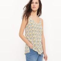 Printed Camisole with Shoestring Straps