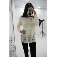 Priya distressed knitted jumper